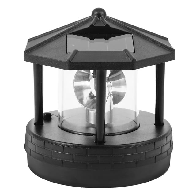 KAKOWELY Rotating Lighthouse Lamp Solar Light Outdoor Lighthouse Outside Solar Lighthouse Light Rotating Led Solar Light Garden Solar Lighthouse Decor4.33"X4.13"X4.13"