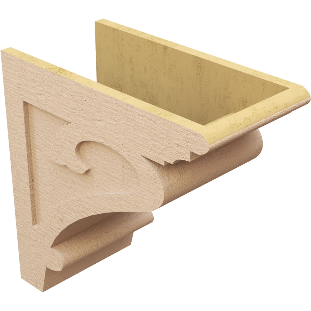 11"W x 22"D x 22"H Classic Mayflower Rough Cedar Woodgrain TimberThane Corbel, Primed Tan