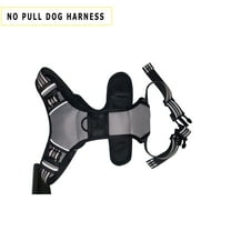 No Pull Dog Harness - Xl Size | Reflective Nylon Adjustable Grey Harness for Pet | GOLDENROW