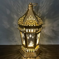 Ramadan Lantern Lights, Ramadan Decorations for Home, Tabletop Vintage LED Lantern Festival LED Candle Lantern, Holiday Lighting Muslim Festival Gift