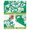 thumbnail image 4 of Green Boho Bar Stool Covers Set of 2, Vintage Classic Bohemia Flower Textured Stretch Washable Bar Chair Covers with Backs, Removable Pub Counter Height Chair Cover for Kitchen Dining Room Cafe, 4 of 7