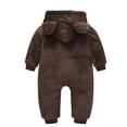 thumbnail image 4 of Esaierr Newborn Baby Girls Boys Fleece Jumpsuit with Ears Hooded for Toddler Fleece Romper Jumpsuit Pajama Outwear Autumn Winter Cute Sweater Jumpsuit for 6M-3Y, 4 of 5