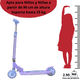 thumbnail image 5 of Scooter Patín del Diablo para Niños con Luces Plegable Altura Ajustable Antideslizante Freno 3 a 8 Años - Morado, 5 of 7