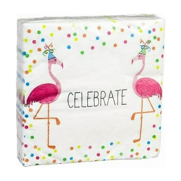 VAULT- Flamingo Party Cocktail Paper Napkin 40 Coutn 3 Ply - Z4Nc6689