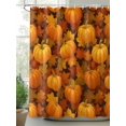thumbnail image 2 of Fall Shower Curtain Orange Pumpkin Shower Curtains for Bathroom Thanksgiving Decor, Waterproof Polyester Shower Curtain Set with Hooks, Extra Long 72" x 78" Orange Maple Leaves, 2 of 6