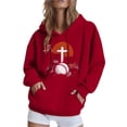 thumbnail image 1 of Chandails à Capuchon Rouges à Manches Longues pour Femmes Hiver Automne Survêtement Athlétique Vacances Heureuses Halloween Jogger avec Capuche s Ensembles Chandail en Molleton Femmes 2025 Vêtements Mode m, 1 of 5