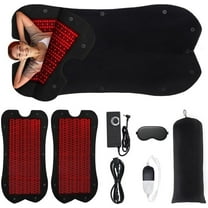 2pcs(75 * 39in) Red Light Therapy mat for Full Body Pain Relief, Red Light Mat for Single or Double Use,Home Infrared Light Therapy Blanket for Waist Shoulder