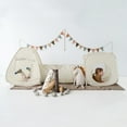 thumbnail image 6 of 3 Sprouts Recycled Fabric 3-in-1 Kids Play Tent & Tunnel Set/Gingham/Beige, 6 of 14