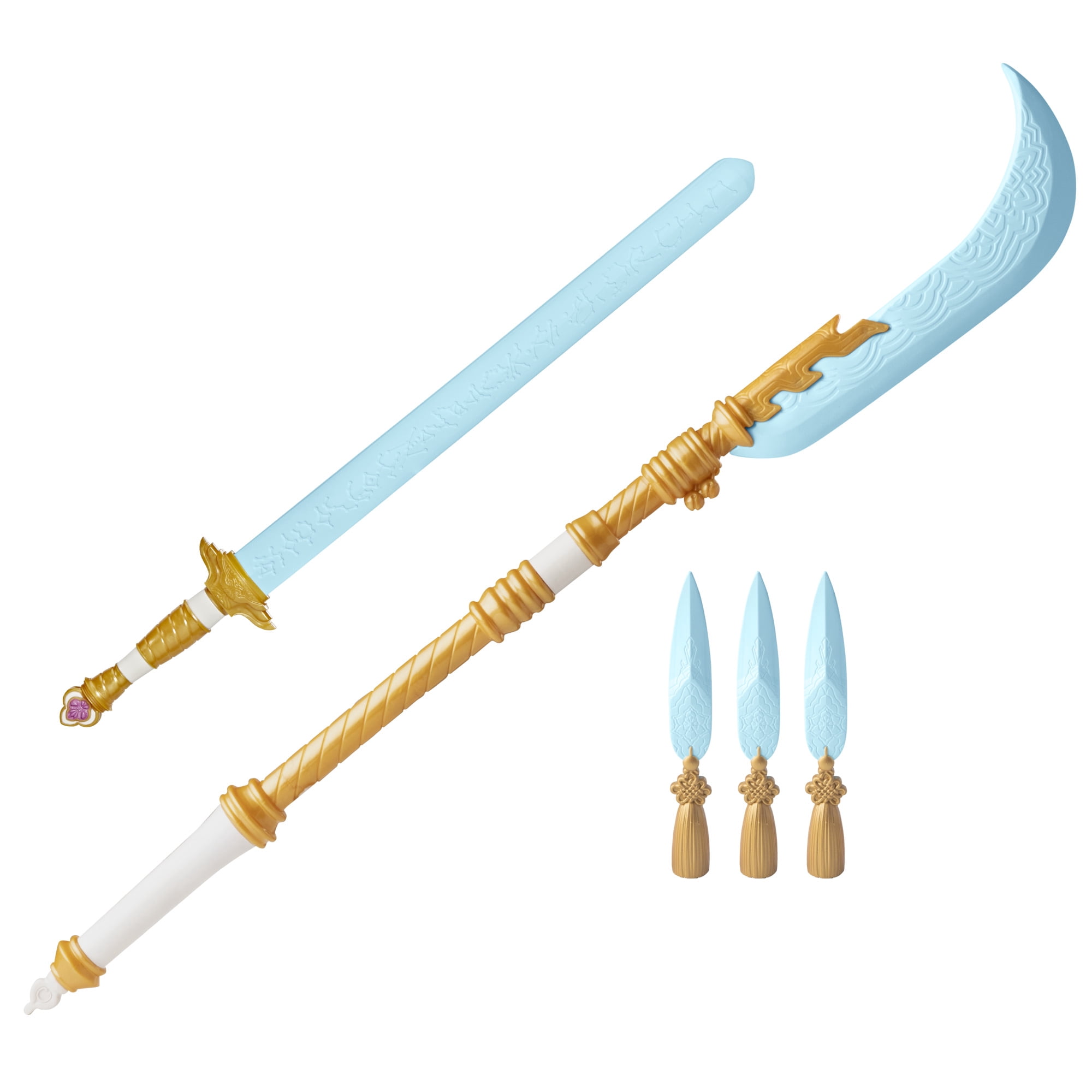 Nerf Netflix Zoey's Spirit Blades, Rumi's Four Tiger Sword, and Mira's Curved Moon Sword, Ages 6 and up
