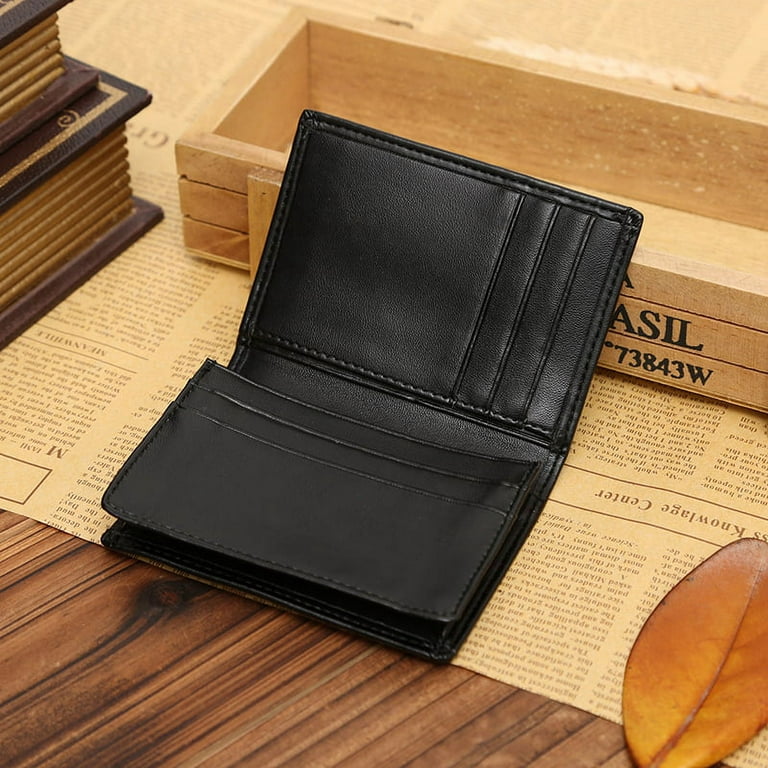 Stylish Men Leather Bifold ID Credit Card Holder Wallet Zip Coin