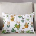 thumbnail image 3 of Cute Cartoon Throw Pillow Covers, Cat Butterfly Spring Floral Botanical Soft Breathable Pillow Cases with Invisible Zipper for Sleeping, Toddler Pillowcases for Couch Bed Sofa Chair 12x20 Inches, 3 of 6