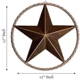 thumbnail image 2 of Urbalabs 12" Metal Barn Star Western Decor Twisted Rope Ring Rustic Wall Decor Texas Lone Star, 2 of 7