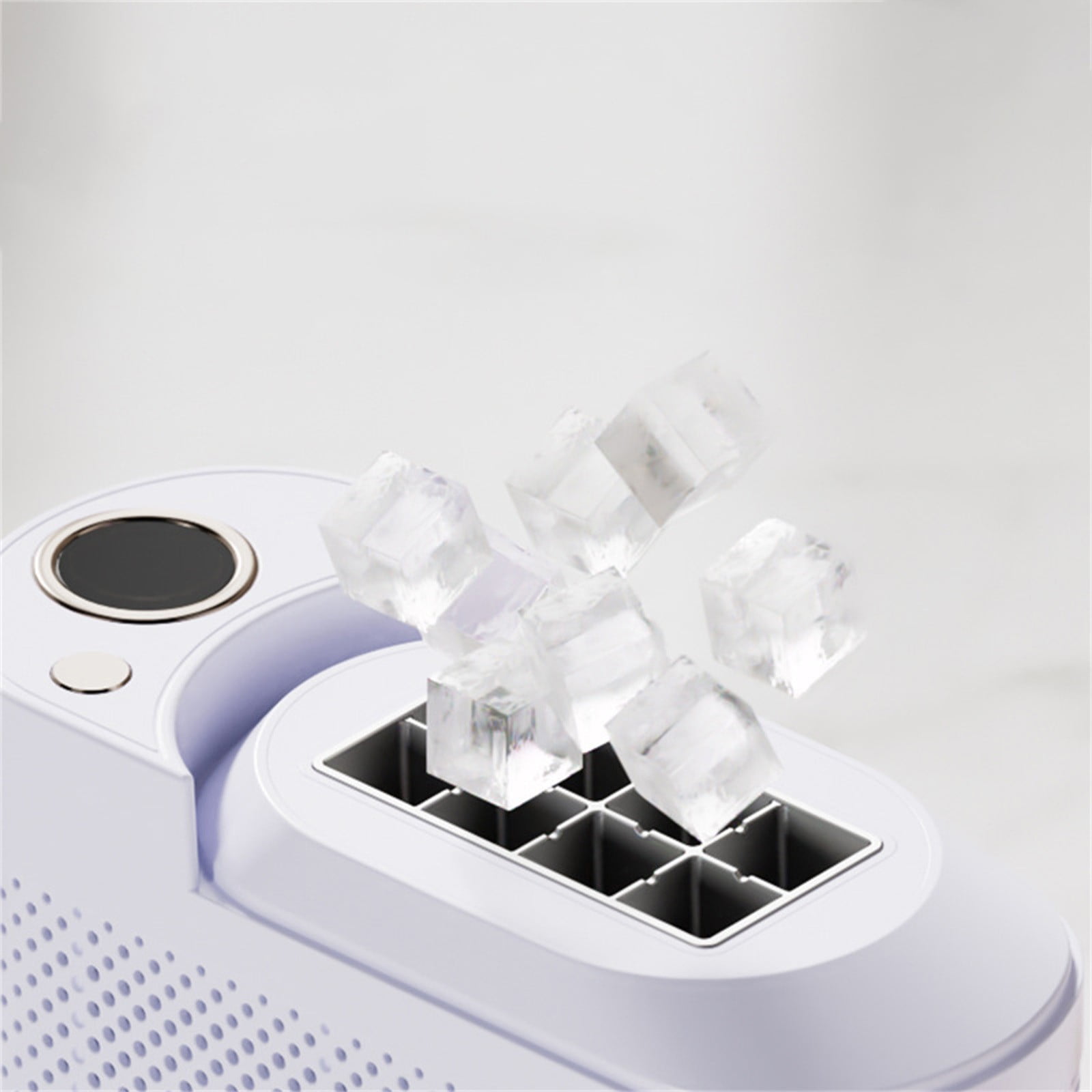 Mini Ice Maker for Countertop - Fast 10-Minute Ice Cube Machine with 12V DC Adapter, Portable for Camping/Cars/Parties - Makes 8 Cubes per Batch