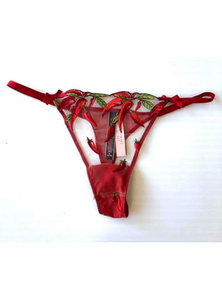 NWT Victoria's Secret unlined 36DD BRA SET L panty RED beaded lace VERY SEXY