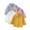 thumbnail image 2 of YTDSCS Toddler Kids Long-Sleeved Shirt for Boys Fall Solid Color Dress Shirt with Pocket Baby Spring Blouse Tops 2-7T, 2 of 9