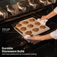thumbnail image 2 of Thyme & Table 15-Inch Square Ceramic Baking Stone with Handles - White Ribbed, 2 of 10