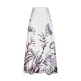 thumbnail image 5 of WXLWZYWL Women Flowy Maxi Skirt Floral Print Fall Casual Boho High Elatic Waist Loose Long Skirt with Pockets, 5 of 5