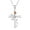 White, variant on Rose Cross Necklace With Rhinestone Fashion Personality Pendant Necklace For Valentine's Day Gift