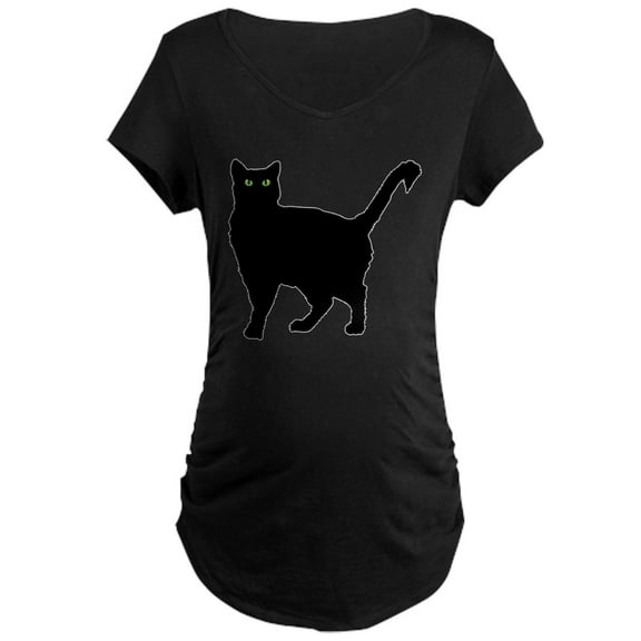 CafePress - Black Cat Silhouette Maternity Dark T Shirt - Maternity Dark T-Shirt