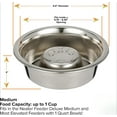 thumbnail image 2 of Stainless Steel Slow Feed Bowl for Dogs or Cats - Fits in Neater Feeders and Other Raised Feeders (3 Cup), 2 of 7