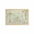 thumbnail image 1 of Lantern Wall Art with Frame, Park Alley with Stone Road and Lanterns at Night Time Areas Sketch Style, Printed Fabric Poster for Bathroom Living Room, 35" x 23", Beige Red, by Ambesonne, 1 of 2