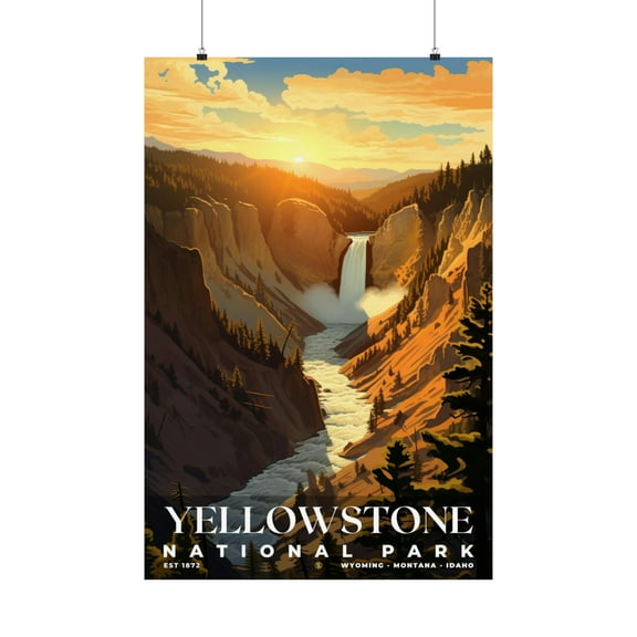 ELNEIT - Yellowstone National Park Poster, Unframed Matte Paper, S07
