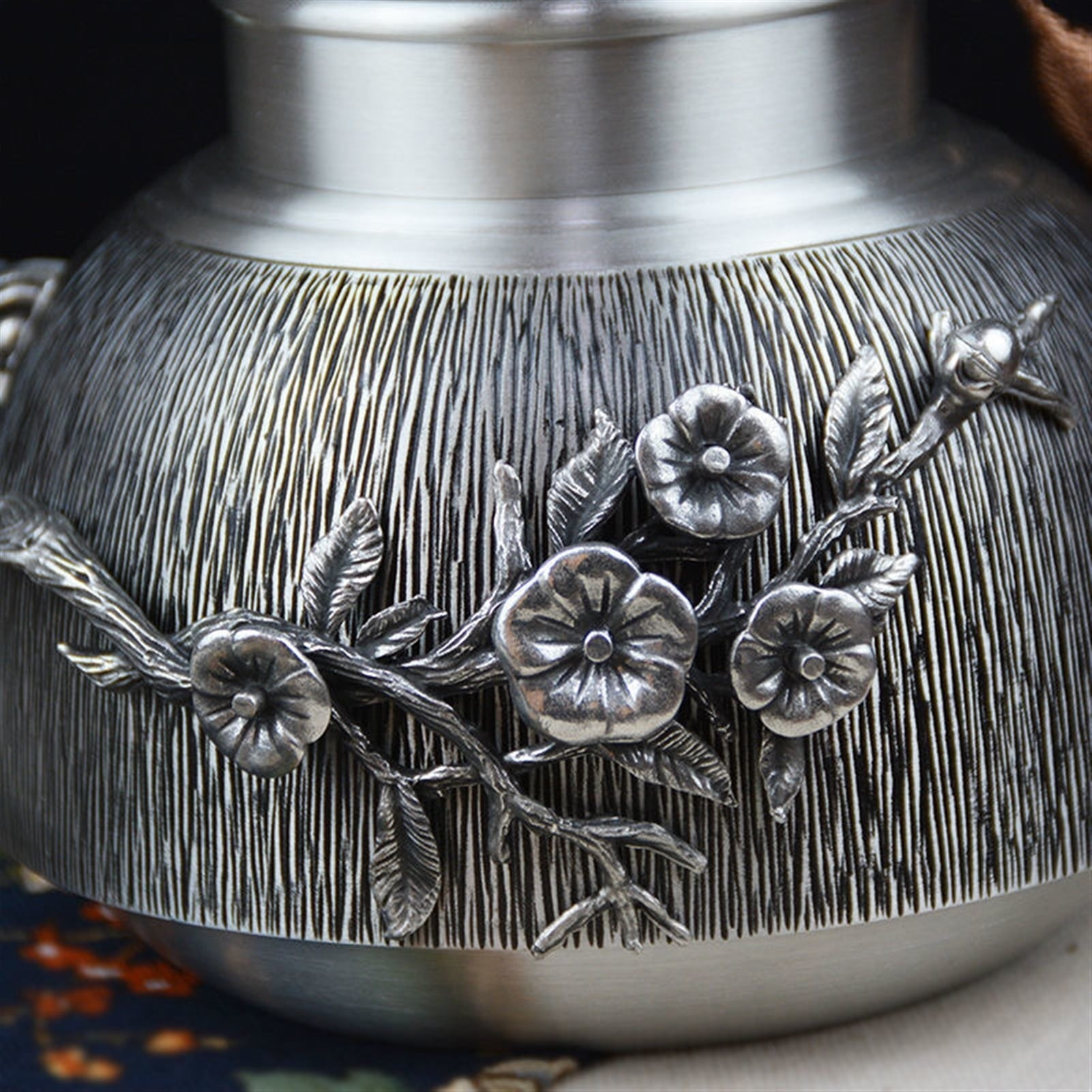 Custom Pet Urn Funeral Cremation Pure Tin 97% Lead Free Tin Hand Carved Beautifully Relief