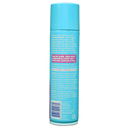 Rave 4X Mega Hold Scented Hair Spray, All-Weather Protection with Vitamin-Rich Formula, 11 oz