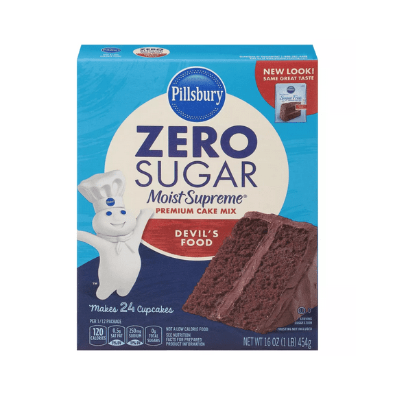 Pillsbury Zero Sugar Moist Supreme Devil's Food Cake Mix 16 oz pack of 1