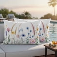 thumbnail image 5 of Pack of 2 Outdoor Pillow Covers 20x12 Inch Waterproof Spring Floral Throw Pillow Covers,Decorative Couch Pillow Case Sham Vintage Summer Flower Botanical Pillowcases Cushion Covers for Patio Garden, 5 of 8
