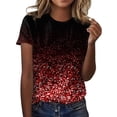 thumbnail image 1 of TSADFHJI Chandails pour Femmes en Coton Mode Décontractée pour Femmes Dégradé à Paillettes Imprimé Col Rond T-Shirt Ample, 1 of 5