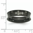 thumbnail image 6 of Primal Steel Titanium Cross Black IP-plated 6mm Concave Band, 6 of 11