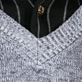 thumbnail image 6 of UVEASISHA Mens Pullover Knit Sweater Fake Two Piece Casual Knitted Shirts Lapel Fashion Button Up Lapel Striped Long Sleeve Sweater Jumper Tops Dark Gray M, 6 of 6