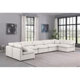thumbnail image 2 of Meridian Furniture Indulge 234" Cream Vegan Leather U-Shaped Modular Sectional, 2 of 9