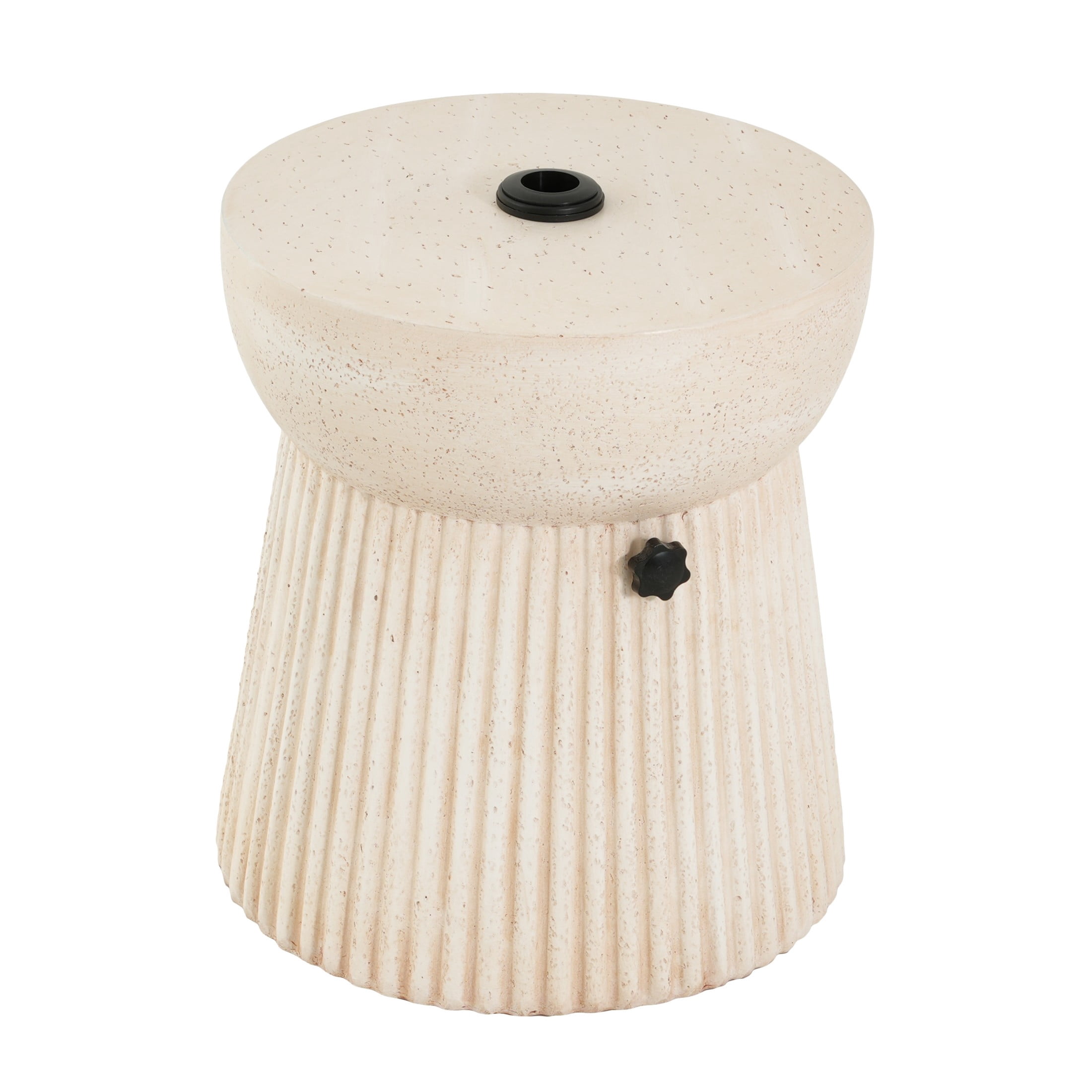 Christopher Knight Home Sand Fillable MGO Hourglass Umbrella Base Side Table, Beige Travertine