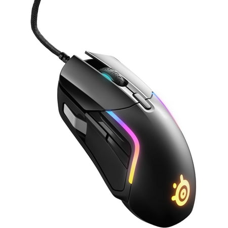 Rival 5 Gaming with PrismSync RGB Lighting and 9 Programmable Buttons – FPS, MOBA, MMO, Battle Royale – 18,000 CPI TrueMove Air Optical Sensor - Black