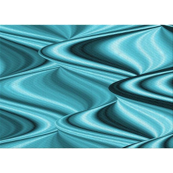 Ahgly Company Machine Washable Indoor Rectangle Transitional Dark Cyan Green Area Rugs, 3' x 5'