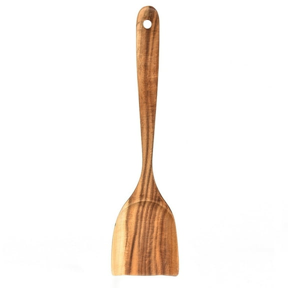 Teak Wooden Spatula For Non-Stick Cookware - Heat-Resistant Cooking Utensil With Ergonomic Handle, Safe For Stirring Frying Serving - Ideal For Home Kitchens, Chefs, Cooking