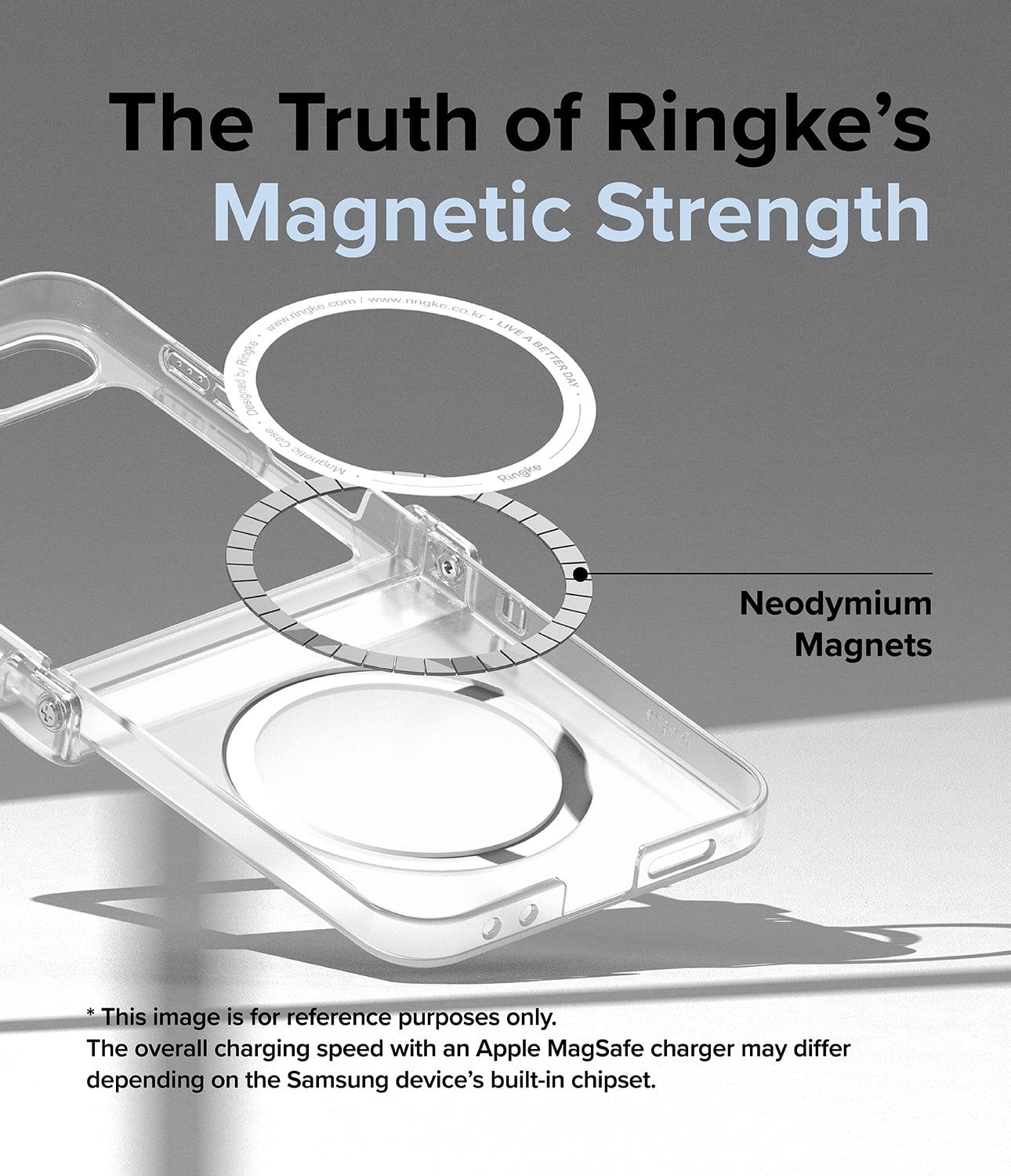 Ringke Galaxy Z Flip 6 / 7 FE [Slim Hinge Magnetic] Hinge Protection Anti-Yellowing Protective Phone Case Compatible with Magsafe - Matte Clear