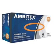 TRADEX INTERNATIONAL Ambitex Nitrile Exam Gloves , Medium , Box /100