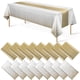 thumbnail image 1 of Juego de mantel y camino de mesa, paquete de 16 unidades, color blanco/dorado, para fiestas, 1 of 7