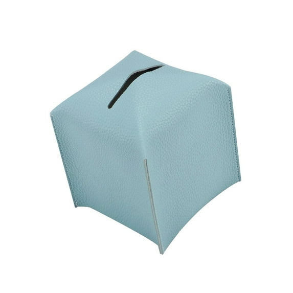 Linyer Box Holder Simple Style Square PU Roll Paper Container Restaurant Supplies Bedroom Living Room Kitchen Accessories Blue