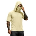 thumbnail image 3 of Men's Hooded Short Sleeve Sun Shirt with Face Mask - UPF 50+ Quick Dry UV Protection T-Shirt for Fishing, Hiking & Gym - Lightweight Athletic Pullover Complexion L, 3 of 9