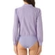 thumbnail image 3 of Camiseta de leotardo INSPIRE CHIC para mujer, con cuello, casual de negocios, con botones, de manga larga, body top, color púrpura, 3 of 6