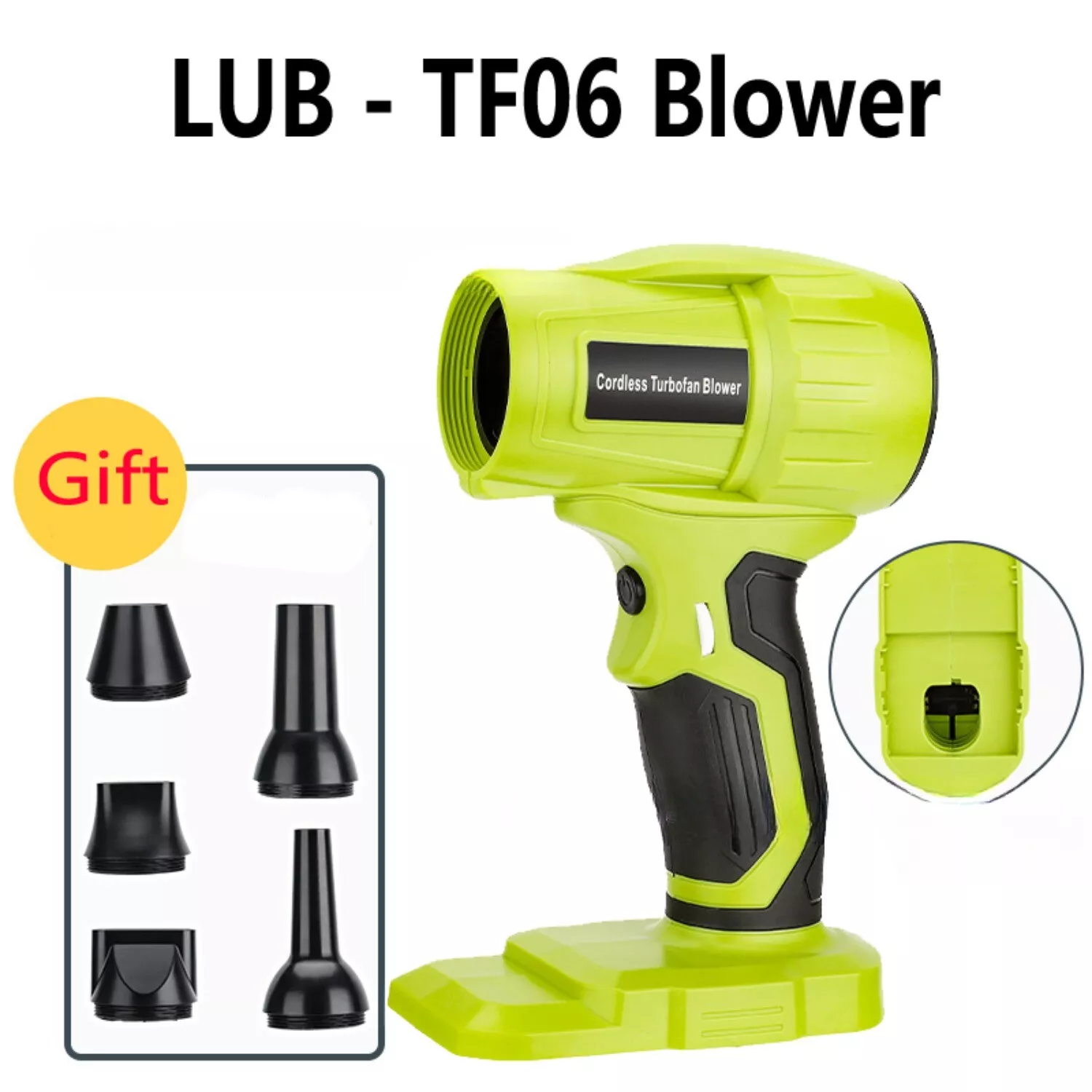350W Cordless Handheld Leaf Blower For Ryobi 18V Violent Blower Mini Jet Fan