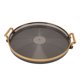 thumbnail image 1 of Fuente Redonda Para Servir Con Asas Doradas Y Decoración De Borde Dorado, Fuente Decorativa De Plástico Para Sala De Estar, , Cocina, Decoración De Bandejas, 1 of 7