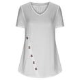 thumbnail image 6 of hoksml Womens Tops Clearance! Fashion Woman Causal Solid Blouse Short Sleeve T-Shirt Summer Button Tops, 6 of 6
