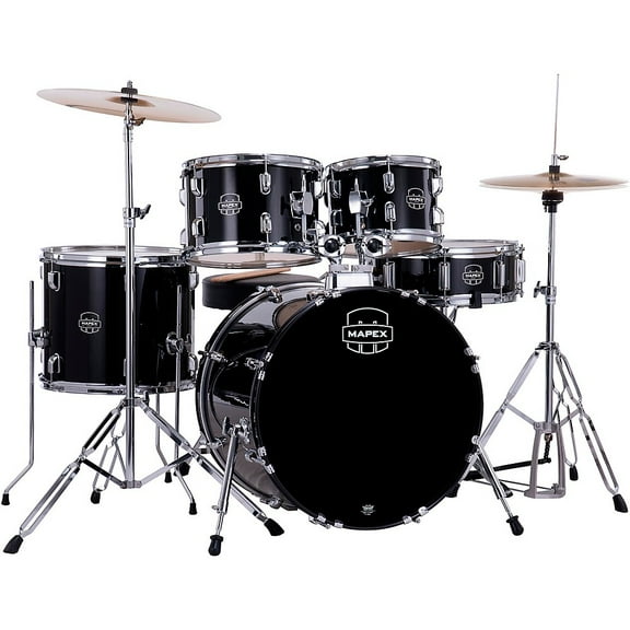 Mapex Comet 5-Piece Drum Set 20" Bass Drum, Dark Black