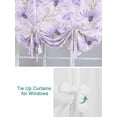 thumbnail image 3 of Purple Flowers Tie Up Curtains for Windows 45 Inch Length Balloon Curtains Kitchen Adjustable Balloon Window Shade Botanical Florals Plants Country Aesthetic Tie Up Bathroom Curtain Window 52"x45", 3 of 6