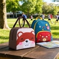 thumbnail image 5 of Cute Cartoon Fox Insulated Lunch Tote Bag for Kids, Brown Animal Print Portable Thermal Cooler Handbag for School Picnic Travel Food Storage, 5 of 7